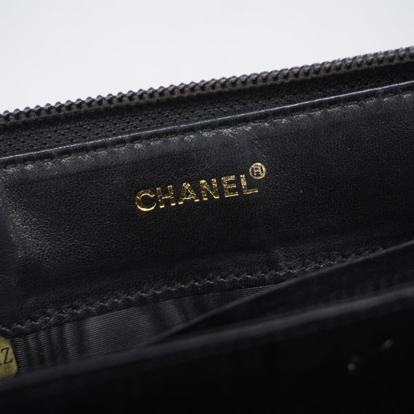 1240001037122 5 Chanel Long Wallet Caviar Skin Black Gold Hardware