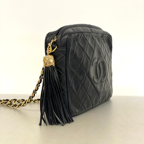 1240001037148 2 Chanel Shoulder Bag Matelasse Chain Lambskin Black