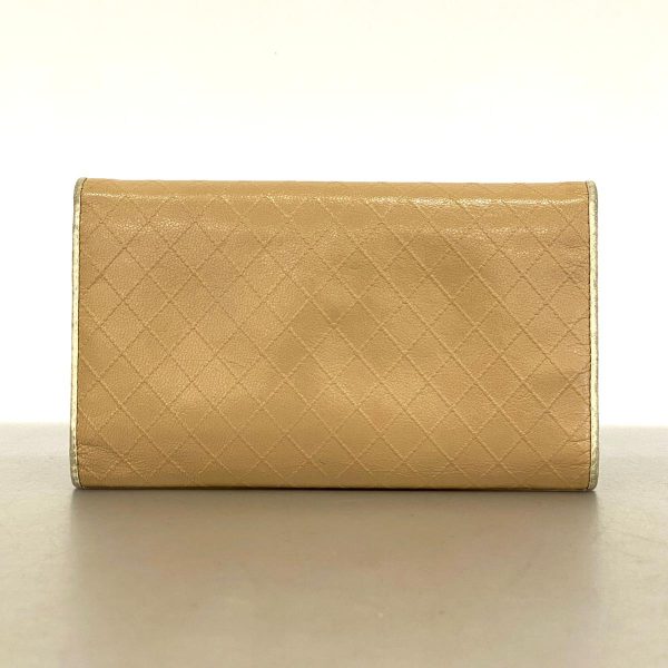 1240001037149 14 1 Chanel Long Wallet Bicolore Beige Silver Hardware