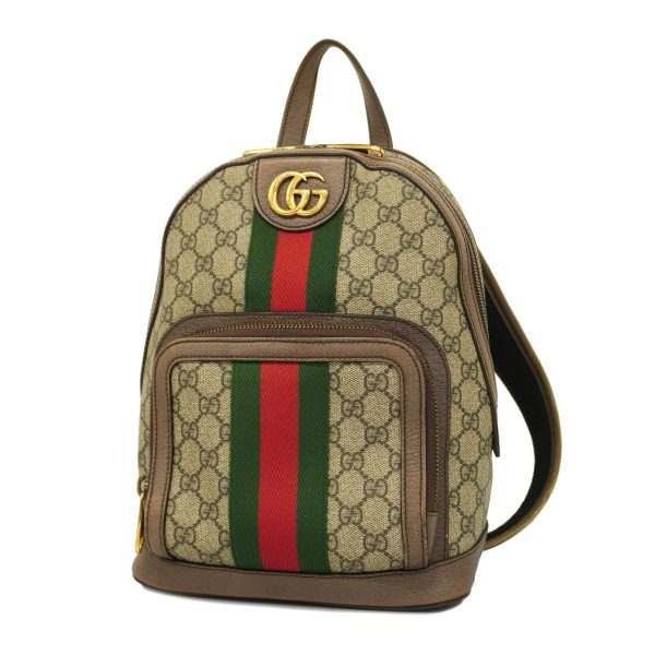 1240001037152 1 1 Gucci GG Supreme Ophidia Rucksack Leather Brown