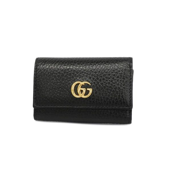 1240001037159 1 Gucci GG Marmont Key Case Black Gold Hardware