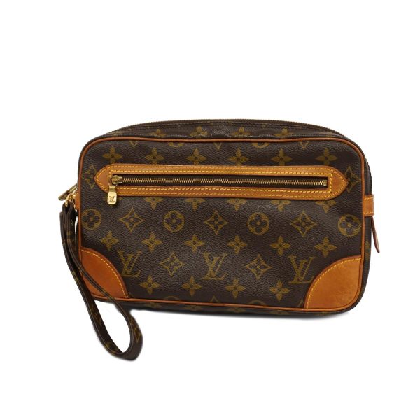 1240001037178 1 Louis Vuitton Clutch Bag Marly Dragonne GM Brown