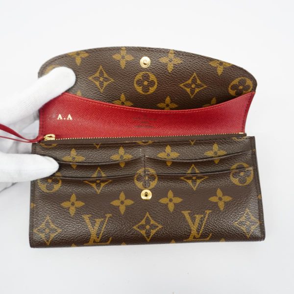 1240001037212 3 Louis Vuitton Long Wallet Portefeuille Brown Rouge