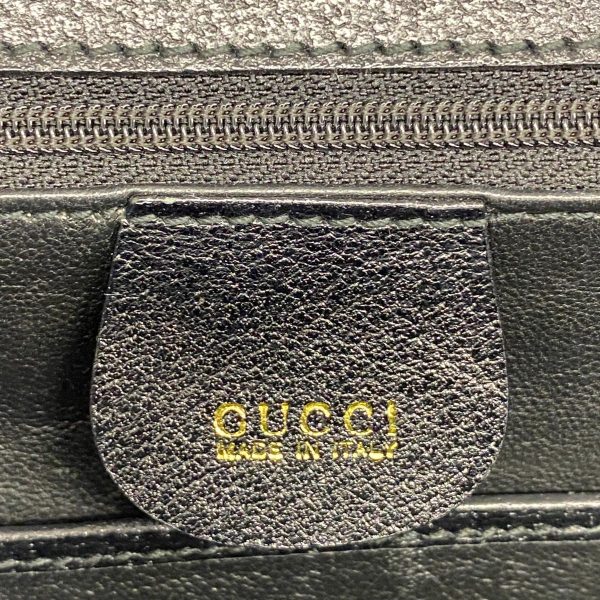 1240001037224 5 Gucci 2way Bag Bamboo Black Gold Hardware