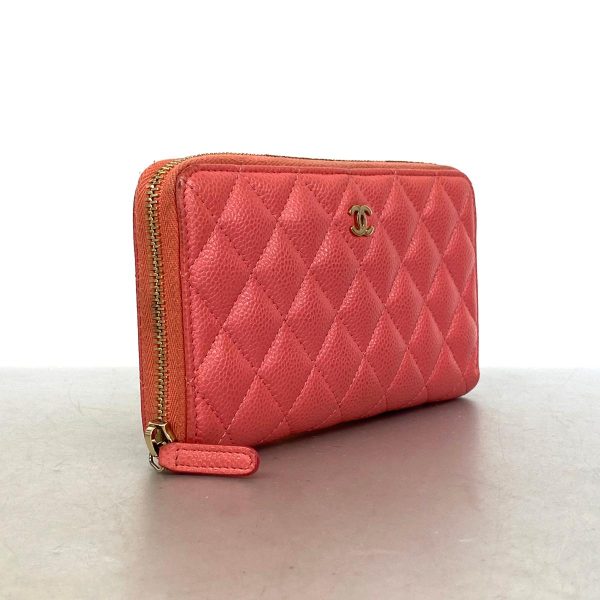 1240001037270 2 Chanel Long Wallet Matelasse Caviar Skin Pink