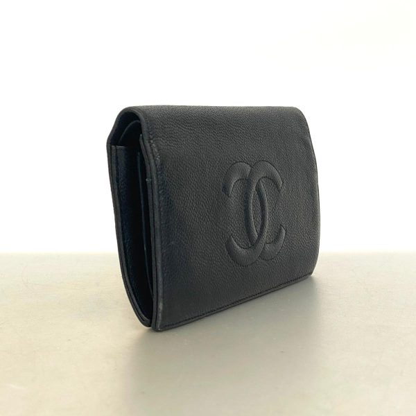 1240001037271 2 Chanel Long Wallet Caviar Black Silver Hardware