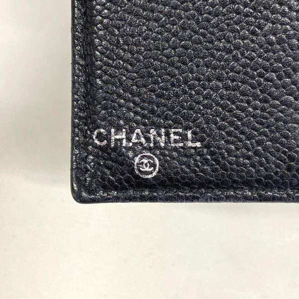 1240001037271 5 Chanel Long Wallet Caviar Black Silver Hardware