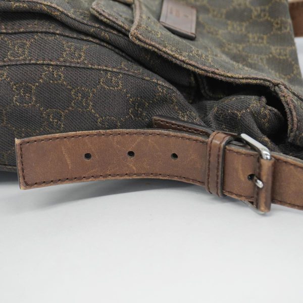 1240001037290 13 Gucci GG Canvas Leather Shoulder Bag Brown