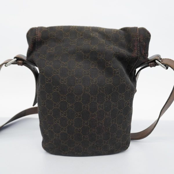 1240001037290 15 Gucci GG Canvas Leather Shoulder Bag Brown