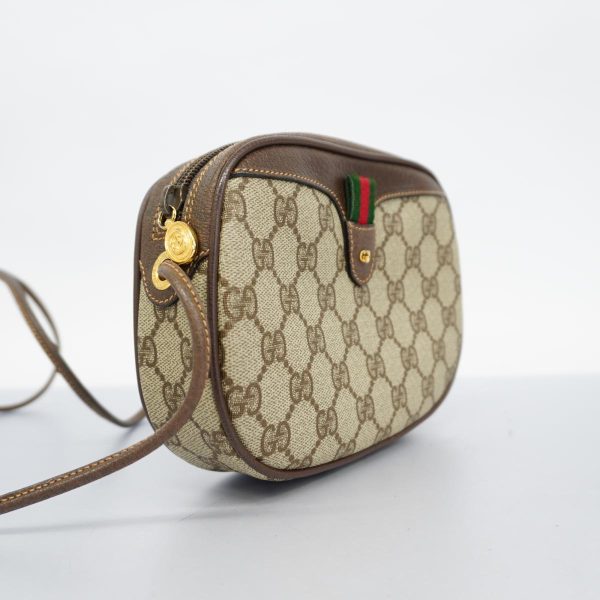 1240001037321 2 Gucci GG Supreme Sherry Line Shoulder Bag Brown