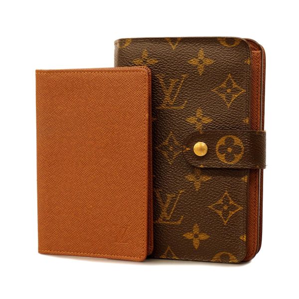 1240001037342 1 Louis Vuitton Wallet Porte Papier Zip Brown