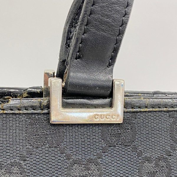 1240001037394 10 Gucci Handbag GG Canvas Black Silver Hardware