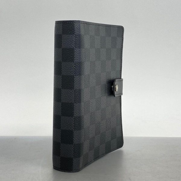 1240001037401 2 Louis Vuitton Notebook Cover Agenda Mm Black Gray