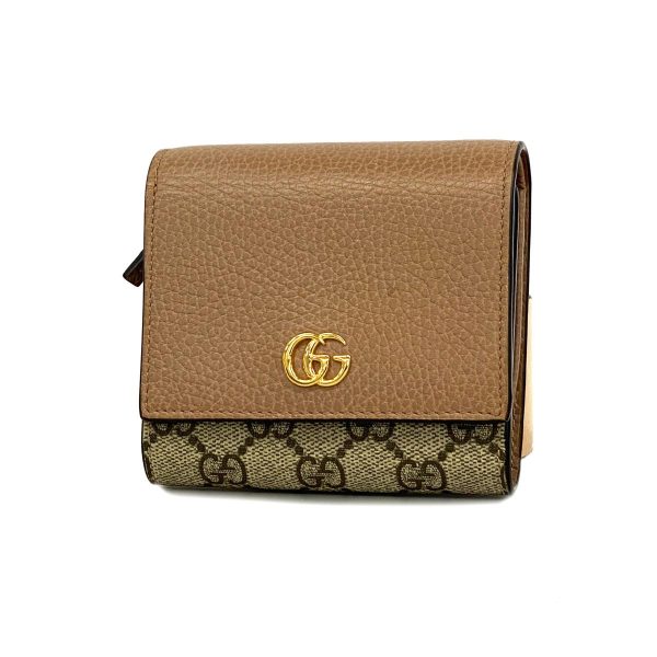 1240001037412 1 Gucci Wallet GG Supreme Leather Pink Brown