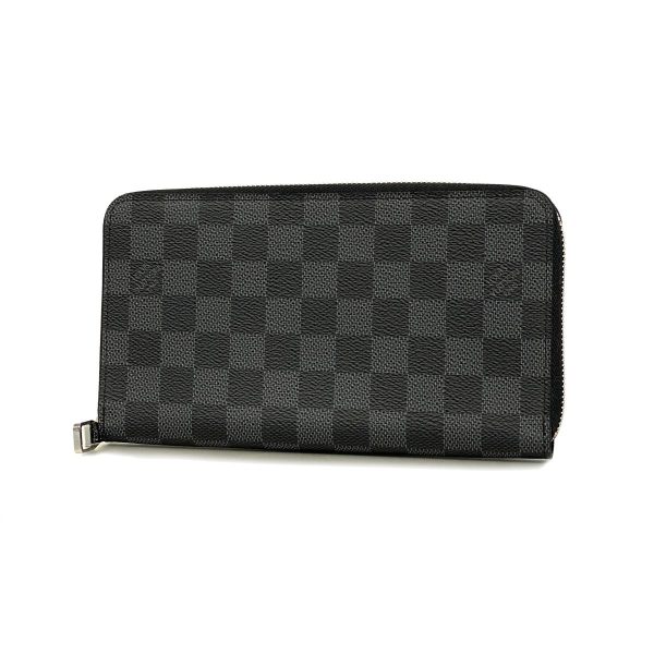 1240001037414 1 Louis Vuitton Long Wallet Zippy NM Black Gray