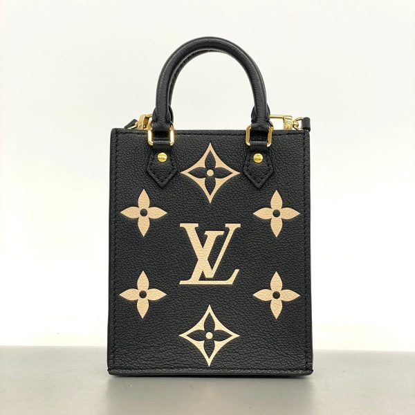 1240001037417 8 Louis Vuitton 2way Bag Petit Sac Plat Noir Beige