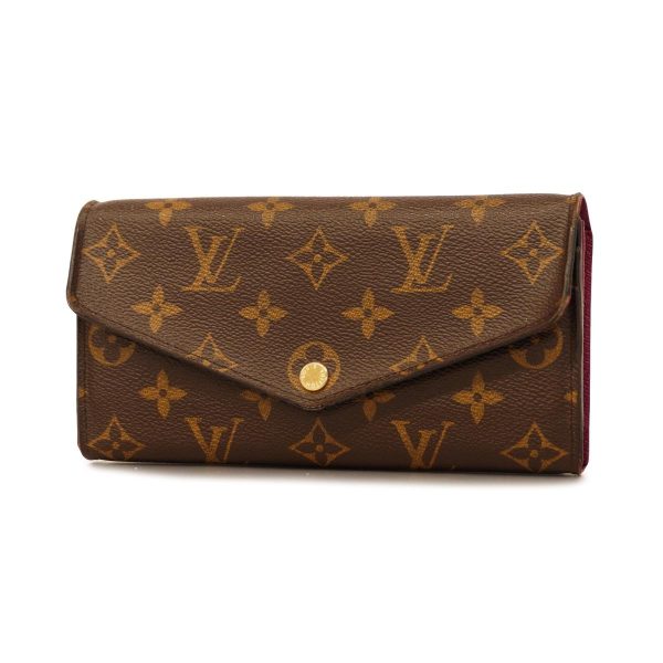 1240001037479 1 Louis Vuitton Long Wallet Sara Brown Fuchsia