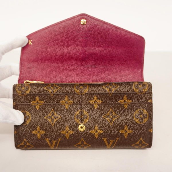 1240001037479 15 Louis Vuitton Long Wallet Sara Brown Fuchsia