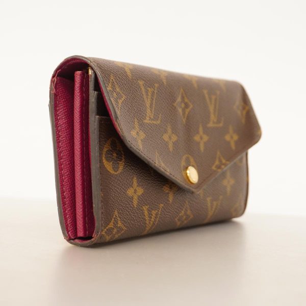 1240001037479 2 Louis Vuitton Long Wallet Sara Brown Fuchsia