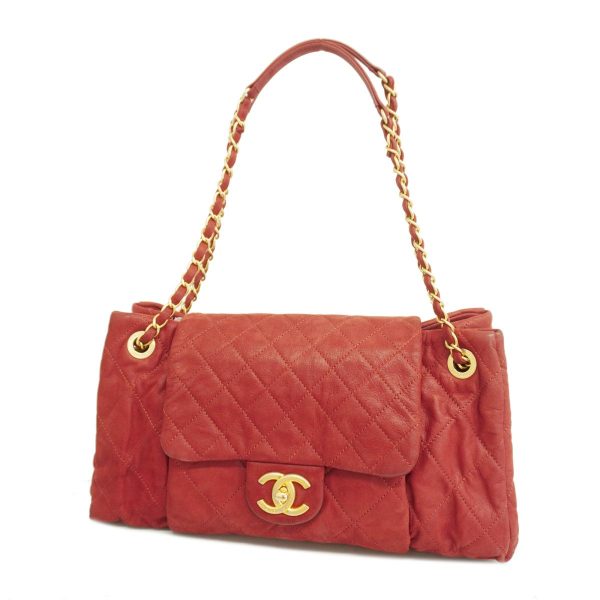 1240001037510 1 1 Chanel Shoulder Bag Matelasse Chain Leather Red