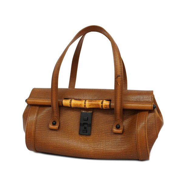 1240001037549 1 Gucci Medium Handbag Bamboo Leather Brown