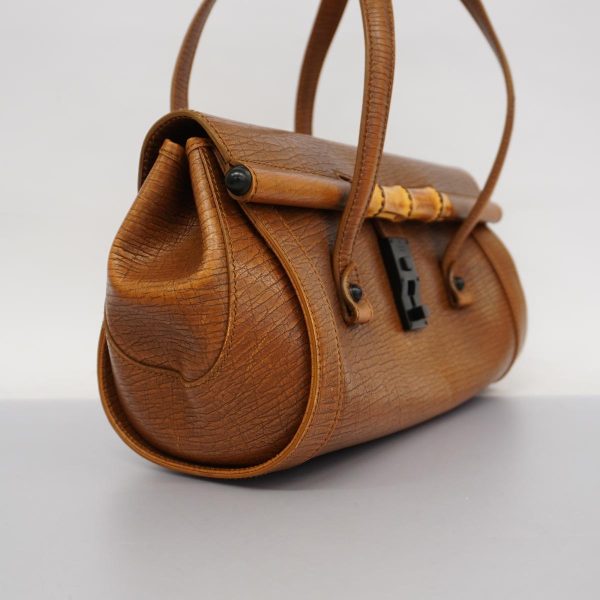 1240001037549 2 Gucci Medium Handbag Bamboo Leather Brown