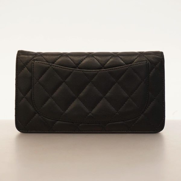 1240001037563 12 Chanel Long Wallet Matelasse Lambskin Black