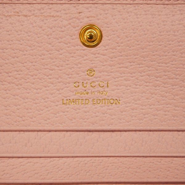 1240001037565 5 Gucci GG Marmont Flora Canvas Wallet Leather Pink