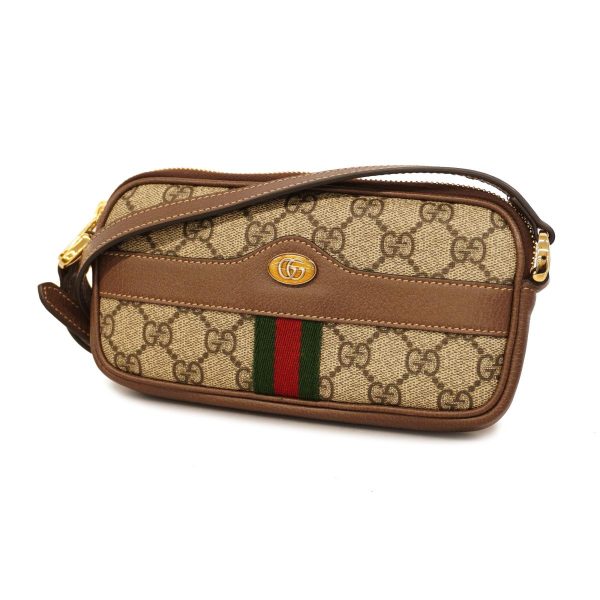 1240001037566 1 Gucci GG Supreme Ophidia Shoulder Bag Brown