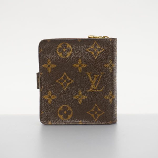 1240001037592 12 Louis Vuitton Wallet Monogram Compact Zip Brown