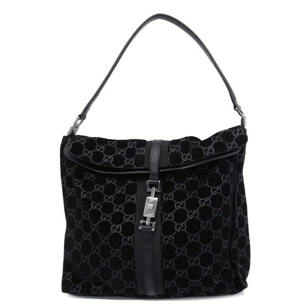 1240001037631 1 Gucci Jackie Shoulder Bag Black Silver Hardware