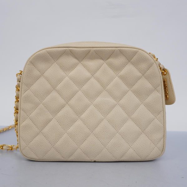 1240001037633 12 Chanel Matelasse Chain Shoulder Caviar Skin White