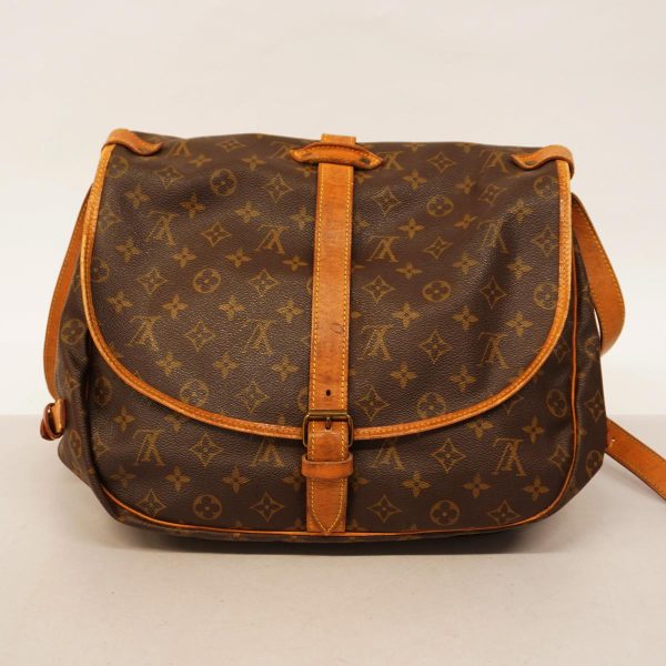 1240001037639 18 Louis Vuitton Shoulder Monogram Saumur 35 Brown