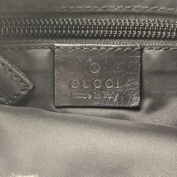 1240001037669 7 Gucci Shoulder Bag Nylon Leather Black Silver