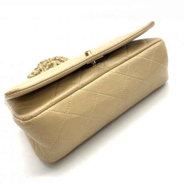 1240001037671 4 Chanel Lambskin Chain Shoulder Bag Beige