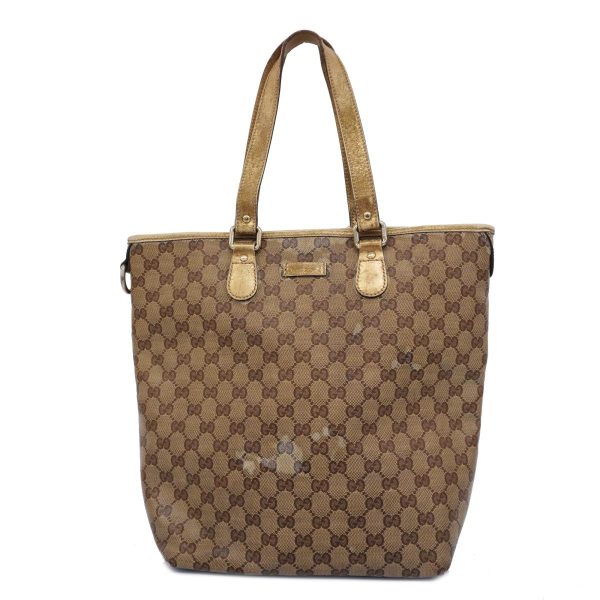 1240001037697 1 Gucci GG Crystal Coated Canvas Tote Bag Brown