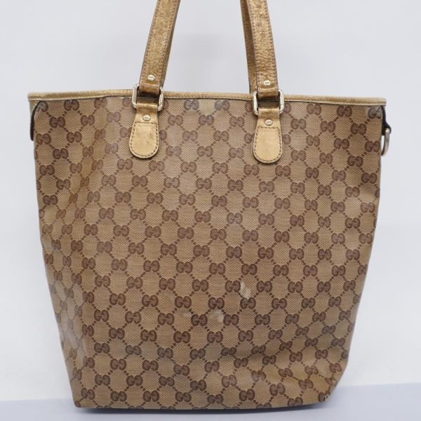 1240001037697 16 Gucci GG Crystal Coated Canvas Tote Bag Brown