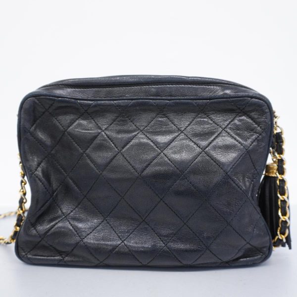 1240001037700 16 Chanel Matelasse Shoulder Bag Fringes Black