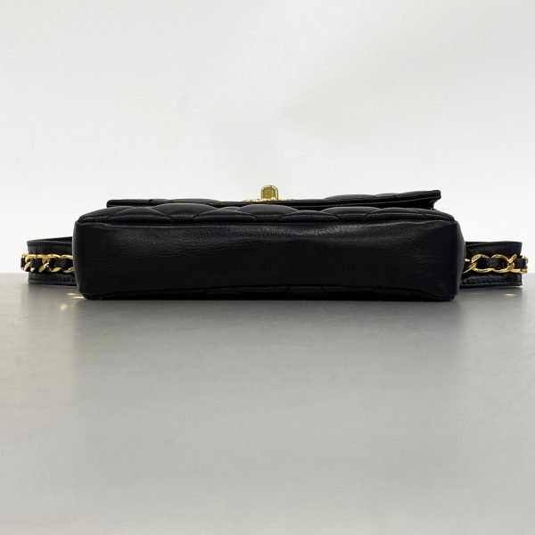 1240001037715 3 1 Chanel Waist Bag Matelasse Black Gold Hardware