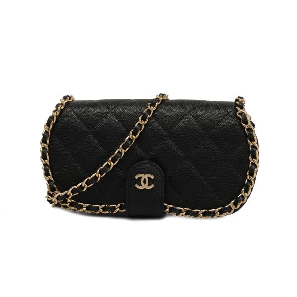 1240001037759 1 Chanel Shoulder Bag Chain Caviar Skin Black