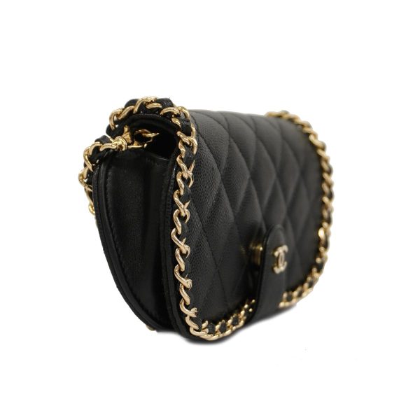 1240001037759 2 Chanel Shoulder Bag Chain Caviar Skin Black