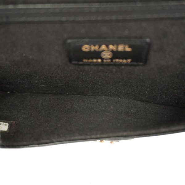 1240001037759 4 Chanel Shoulder Bag Chain Caviar Skin Black