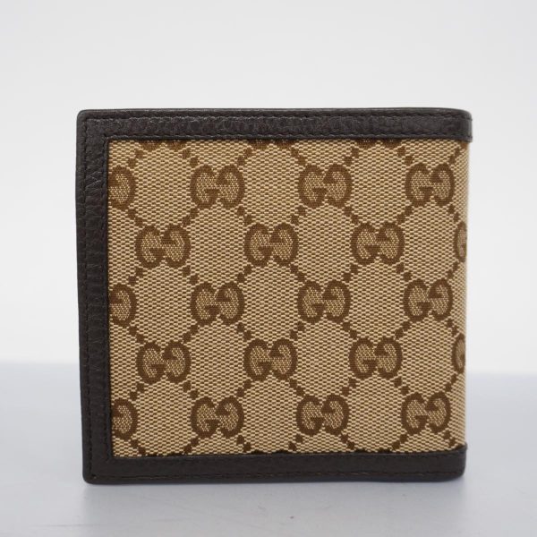 1240001037802 13 Gucci Wallet GG Canvas Brown Beige Silver Hardware