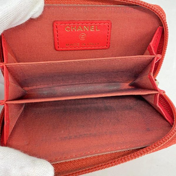 1240001037806 3 Chanel Coin Case Lambskin Red Gold Hardware