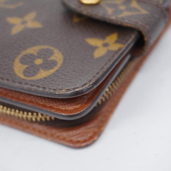 1240001037834 12 Louis Vuitton Wallet Monogram Compact Zip Brown