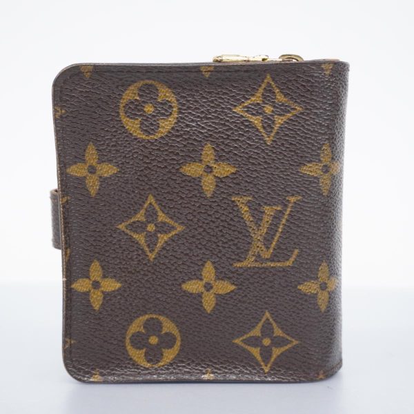 1240001037834 14 Louis Vuitton Wallet Monogram Compact Zip Brown