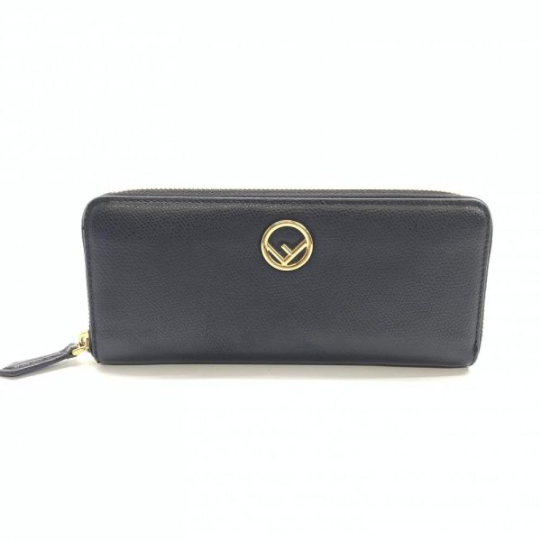 1240001037842 1 Fendi F Is Fendi Long Wallet Round Zipper Black