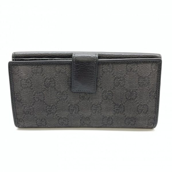 1240001037844 4 Gucci Interlocking G Studded Bifold Long Wallet Canvas Black