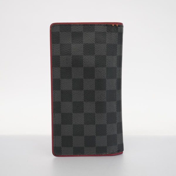 1240001037853 10 Louis Vuitton Long Wallet Plaza Black Gray Red