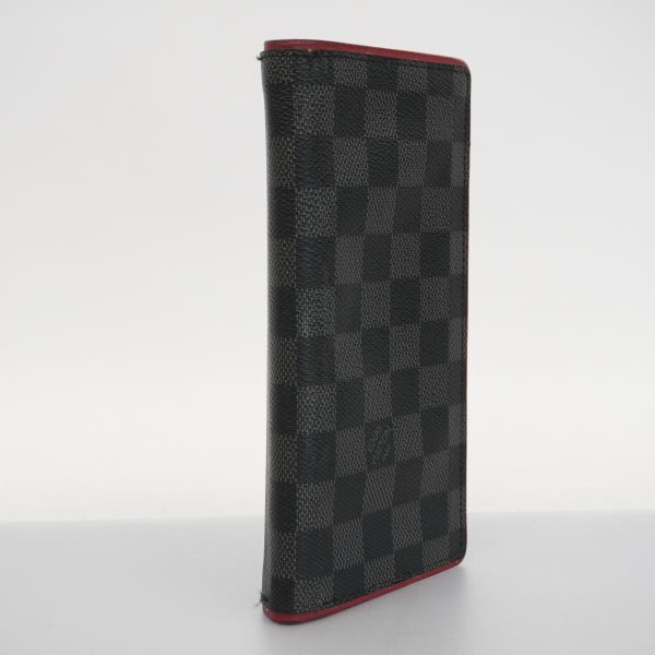 1240001037853 2 Louis Vuitton Long Wallet Plaza Black Gray Red